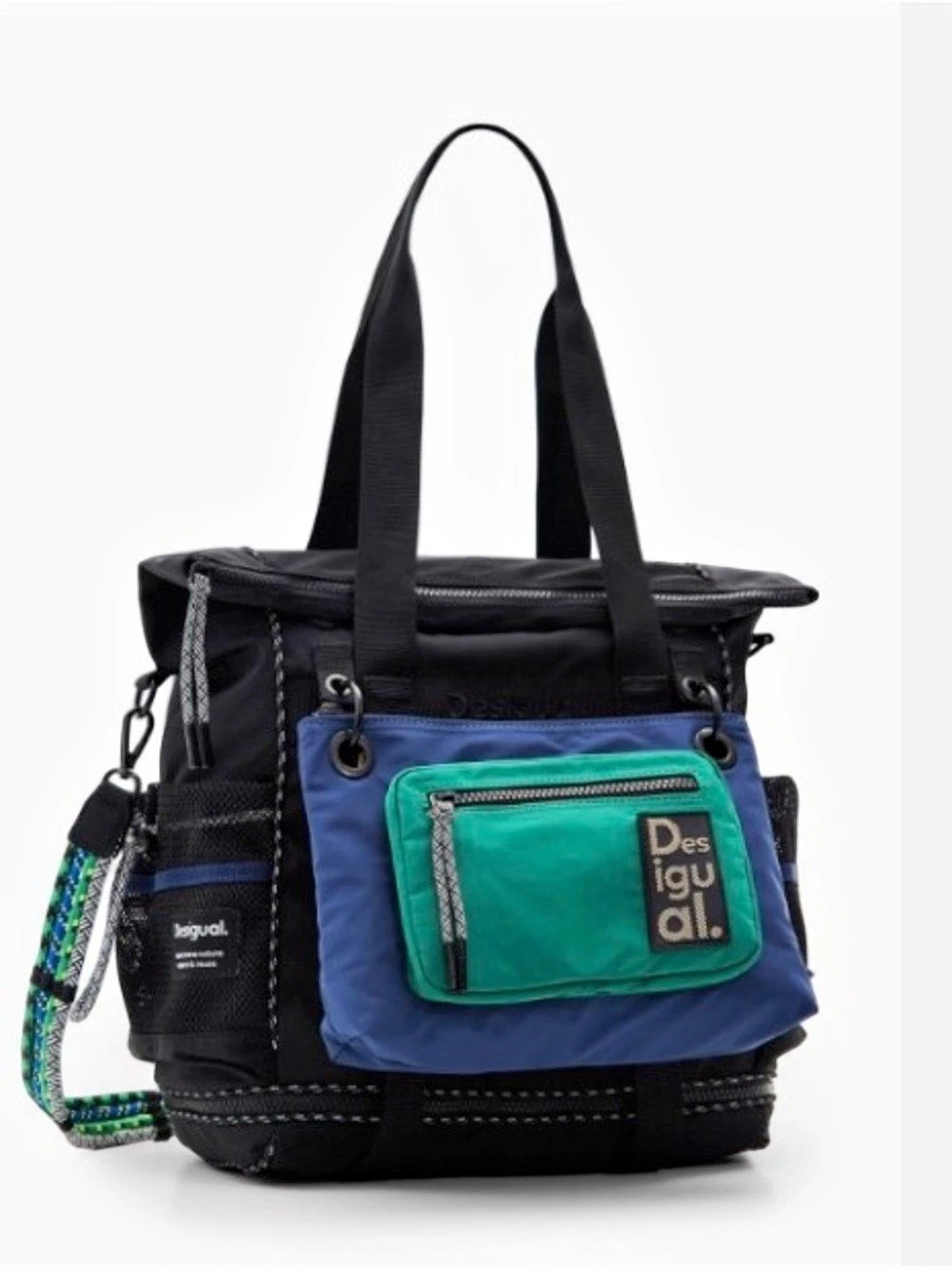 Desigual XL Multi-Position Voyager Backpack Blue & Black